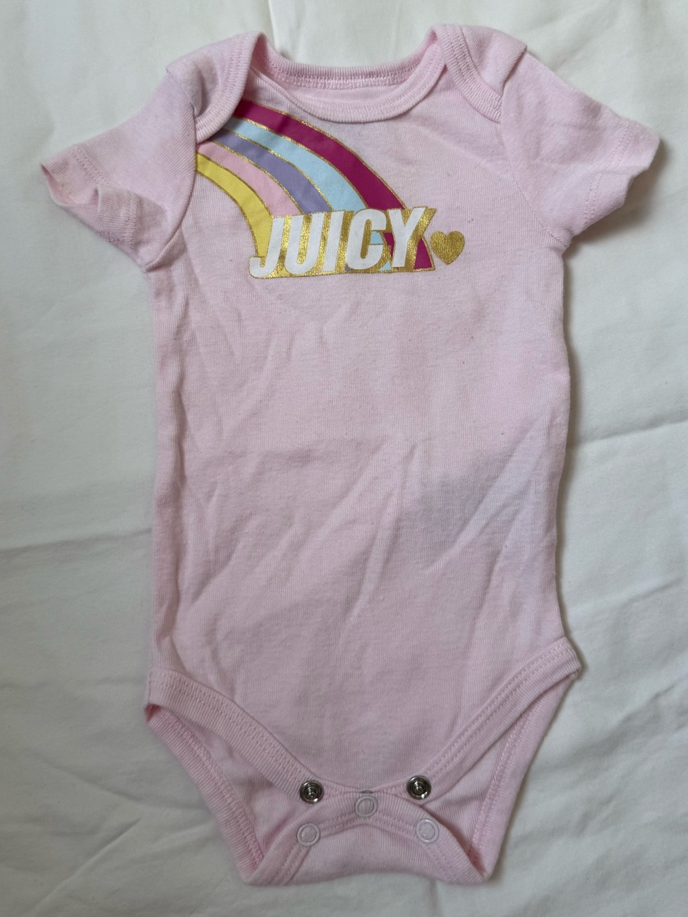Juicy Couture Pink Rainbow Logo Bodysuit